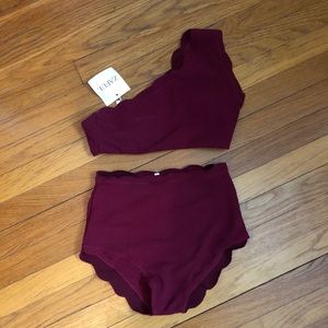 Burdgundy High Waisted Bikini